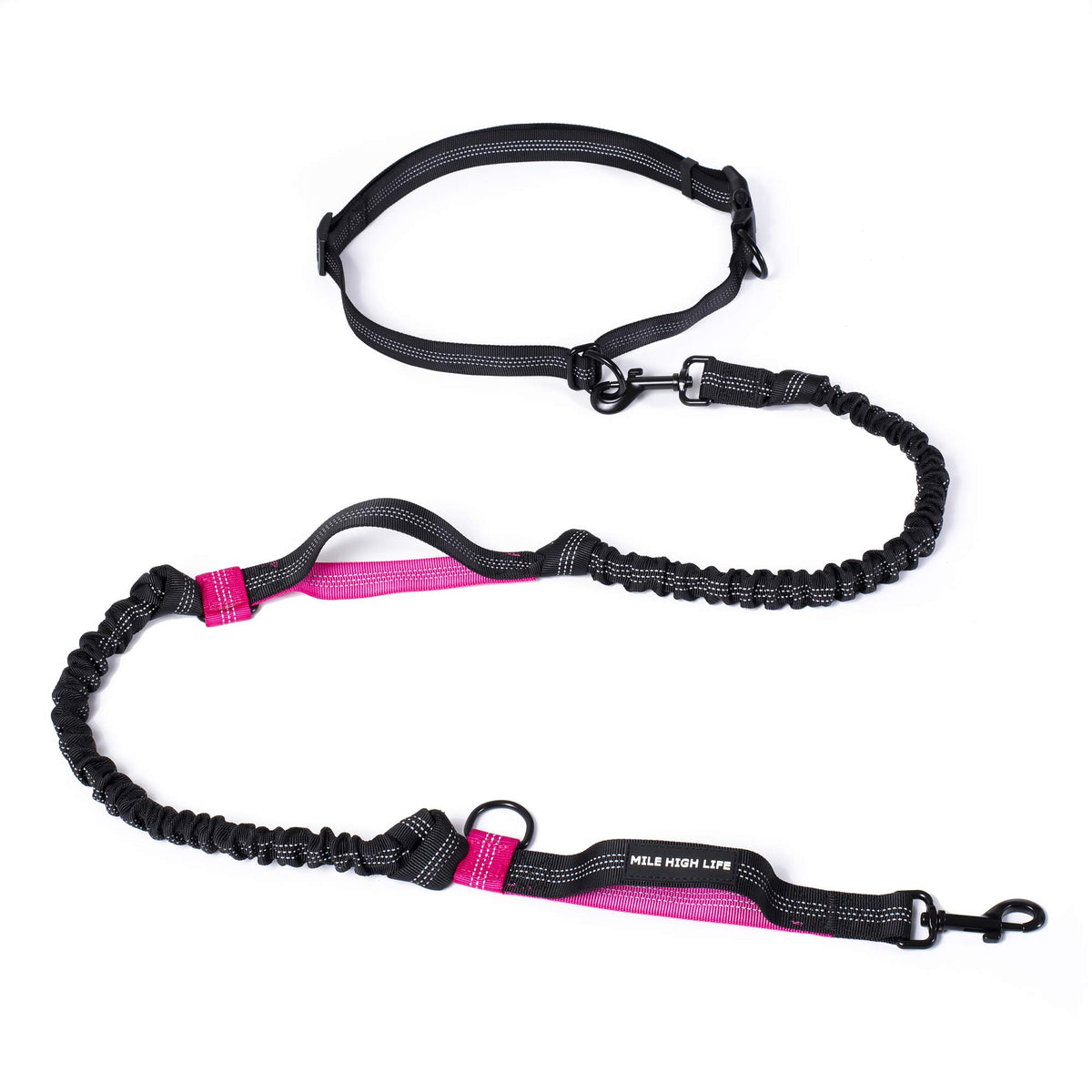Hands Free Leash (Black Hot Pink / 7FT Hands Free)