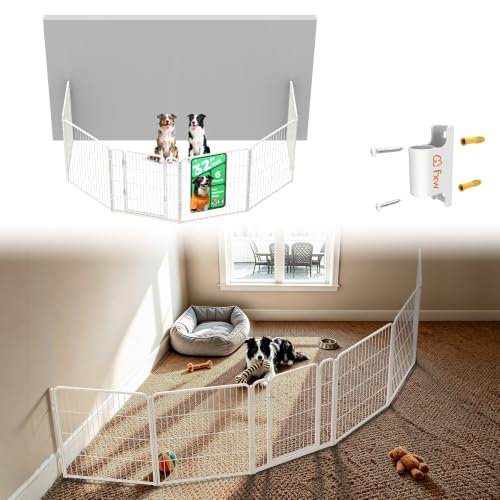 Homeplus Indoor Dog Playpen with Fence (White / 32"H)