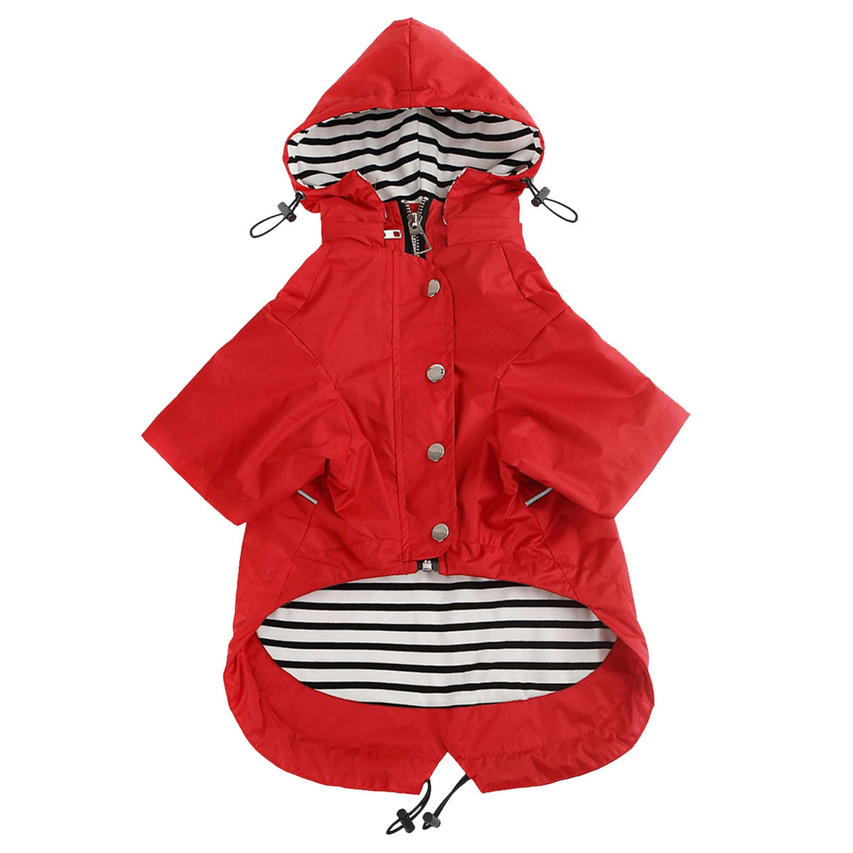 Dog Zip Up Raincoat with Reflective (X-Small / Red)