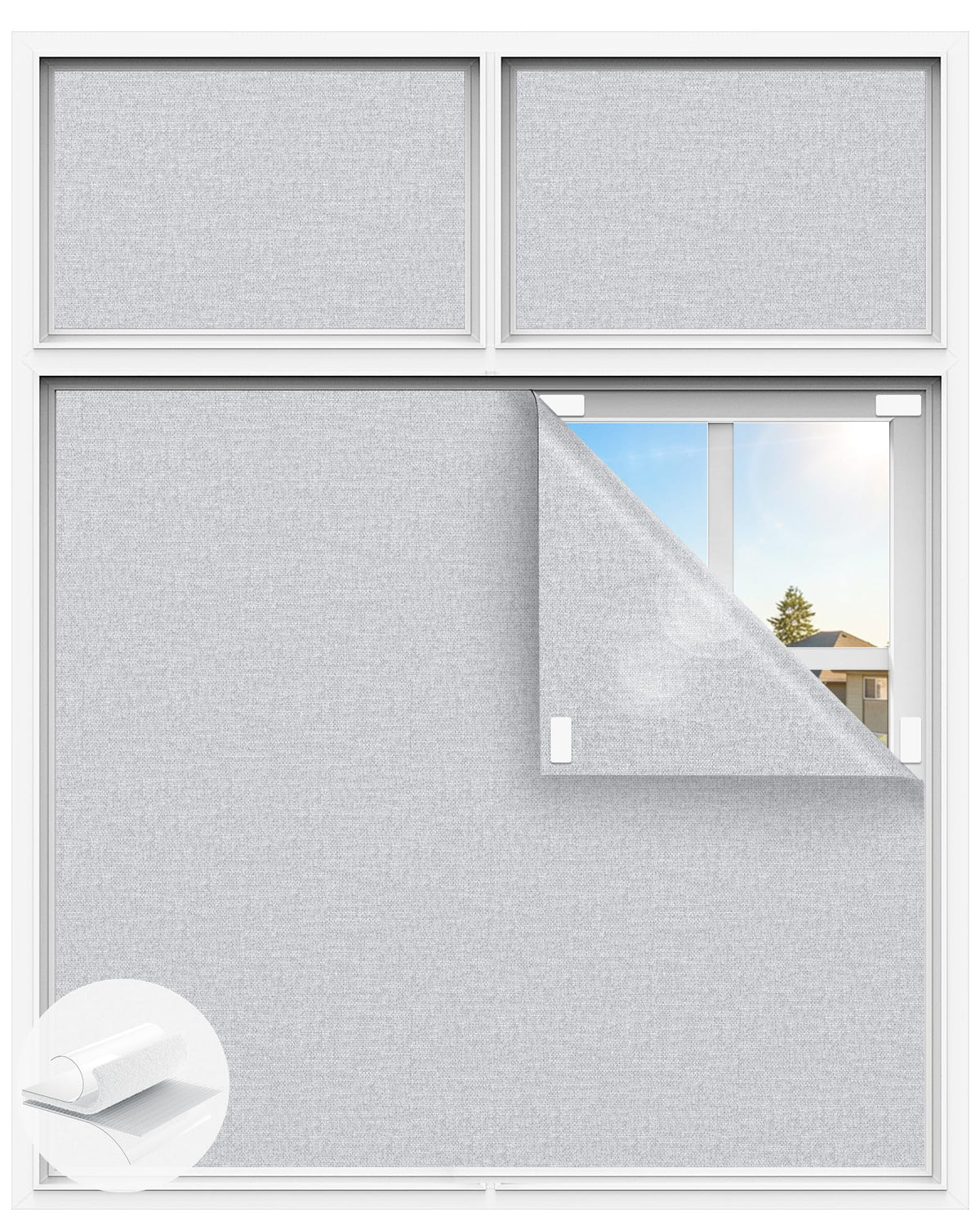 Linen Blackout Curtains for Bedroom (Cray / 58"W x 100"H)