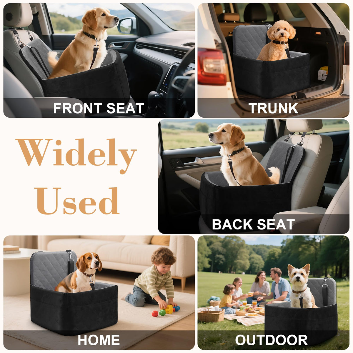 Dog Car Seat for Small (grey+black)