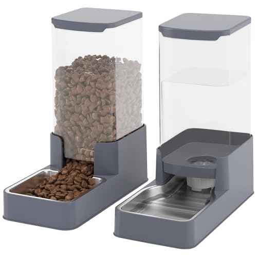 Automatic Cat Feeder and Water Dispenser in Set with Pet Food Bowl