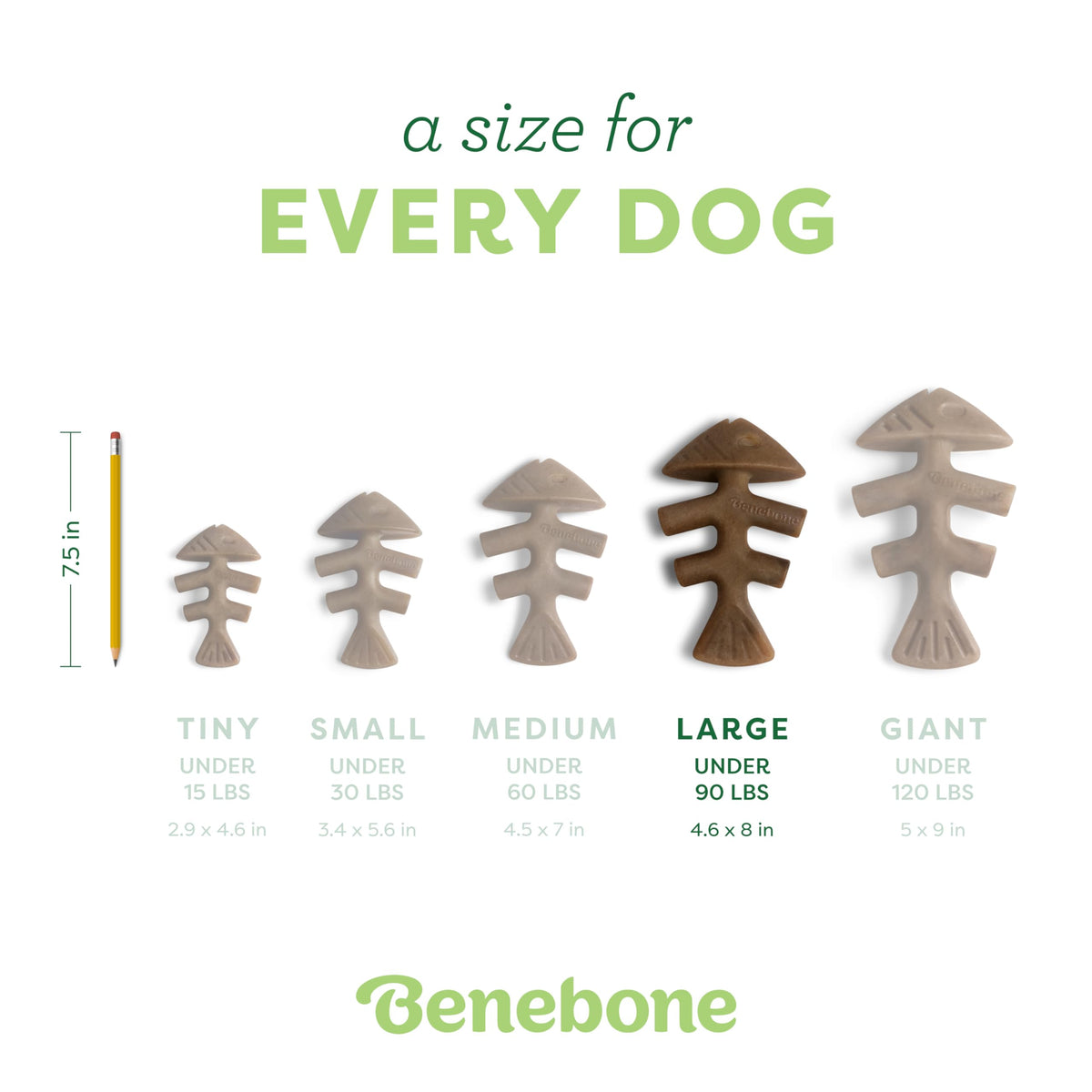 Fishbone Dog Chew Toy for Aggressive Chewers (REAL Jack Salmon / Large)