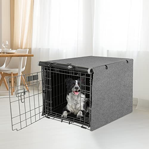Double Door Dog Crate Cover (48.4"L x 30.3"W x 32.3"H / Grey)