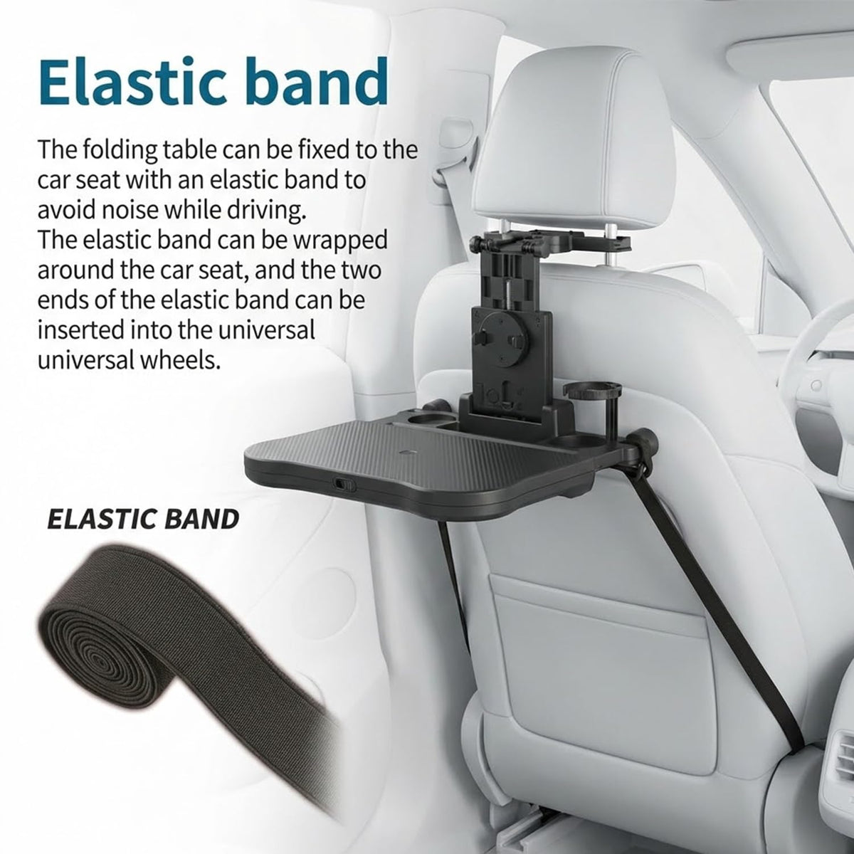 Car Back Seat Tray Table with Expandable Tray (Mechanical back table board)