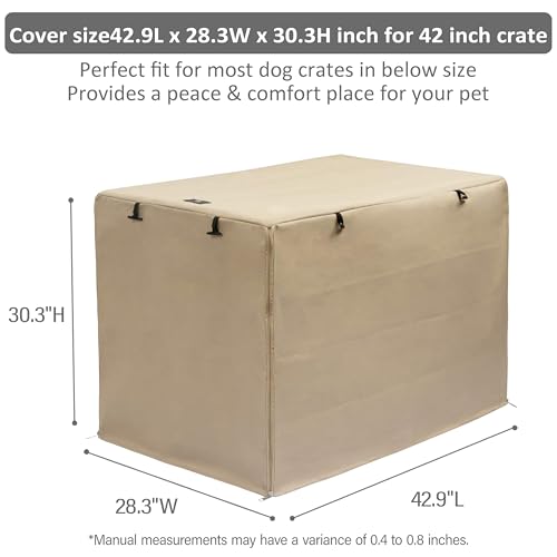 Dog Crate Cover Waterproof Kennel Cover (42.9"L x 28.3"W x 30.3"H / Beige)