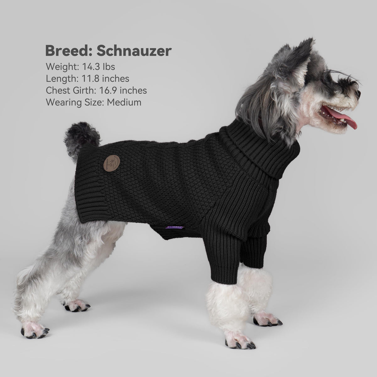 Dog Sweater Long Sleeve Warm Knit Sweaters for Large Dogs Boy Girl (Black / XXX-Large)