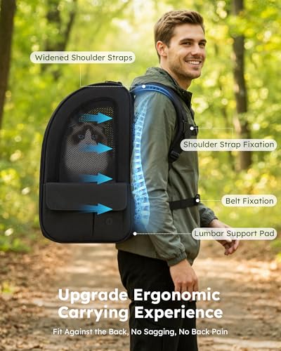 Dog Backpack Expandable (Black / 15.4"L x 11"W x 19.0"H)