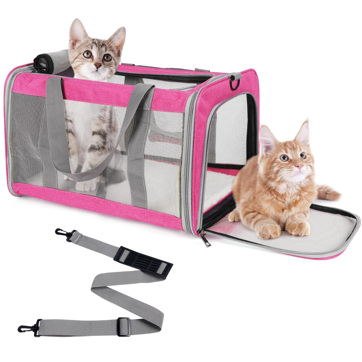 Pet Carrier for Large Cats of 20 Lbs (Pink)
