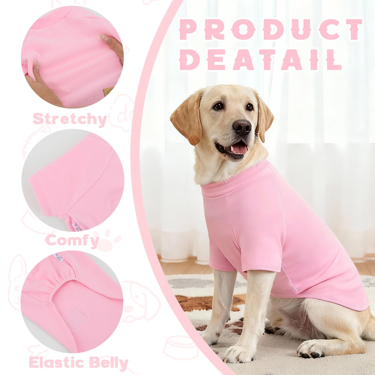 4 Pack Dog Sweaters Comfy Dog Clothes with Sleeves Puppy Shirts Pullover Pet Sweatshirt for Small Medium Large Dogs Boy Girl Doggy Outfits Cat Apparel (3X-Large / Orange, Grey)
