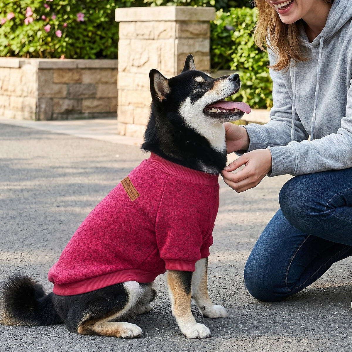 2 Pack Dog Sweaters for Small Dogs Girl Boy Winter Fleece Clothes Warm Soft Dog Sweatshirt Outfit for Dogs Cats Pet Apparel (Wine Red+Green / S (Back: 11.8", Chest: 15.7", 5.5-10 lbs))