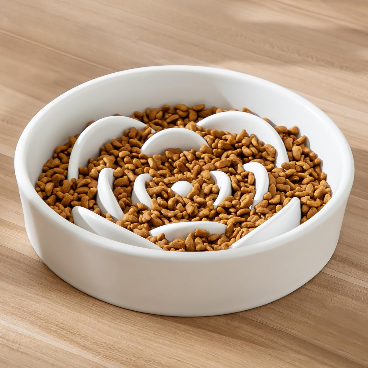 8.25'' Ceramic Slow Feeder Dog Bowls (8.25 inch / White)