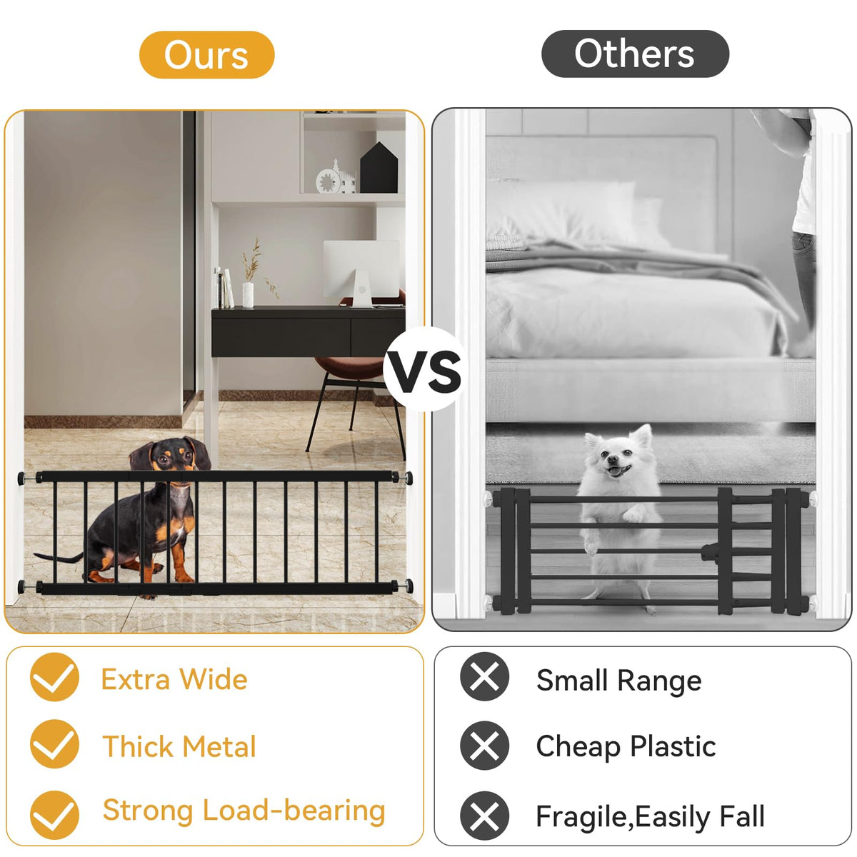 Dog Gate Indoor (18-45''W*18''H / Black)