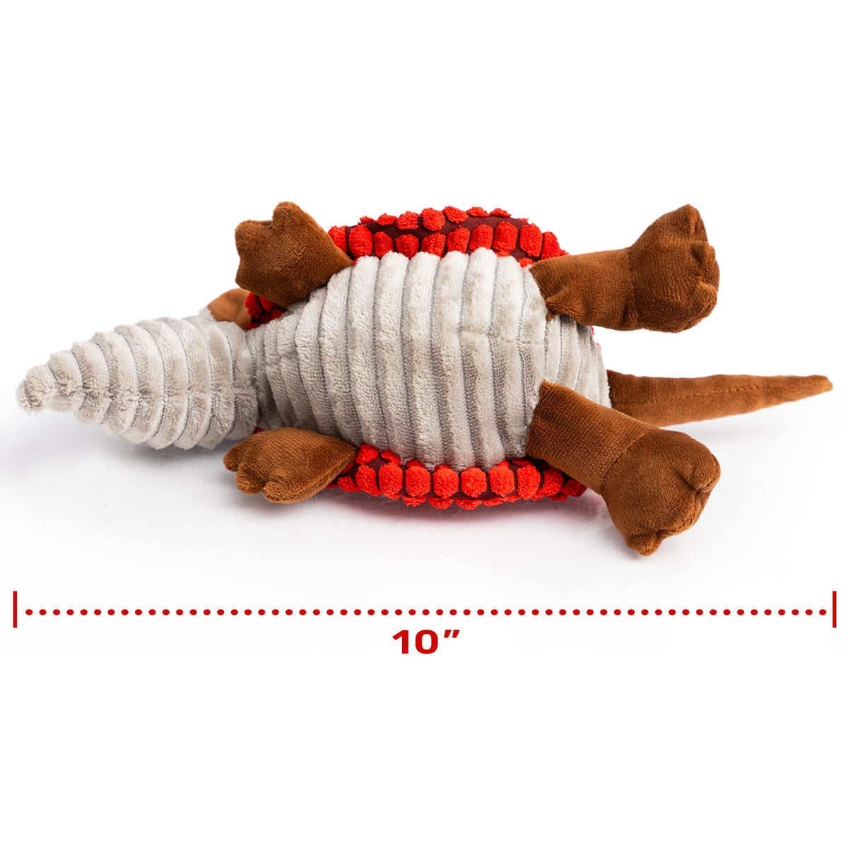 Armadillo Squeaky Puppy Dog Toys for Small Medium Dogs (8 IN / Red)
