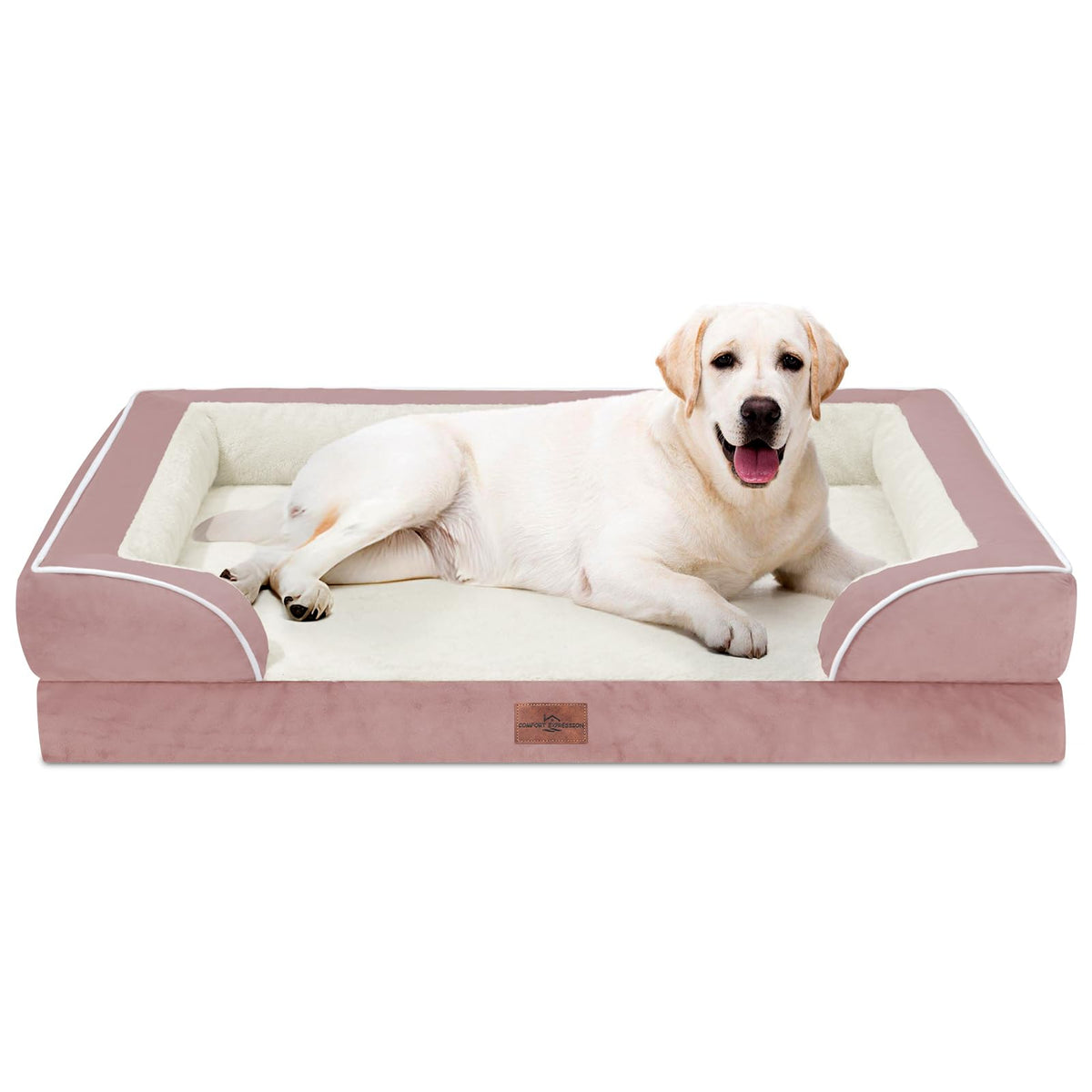 Waterproof Orthopedic Dog Beds for Extra Large Dog (45.0"L x 35.0"W x 8.5"Th / Pink)