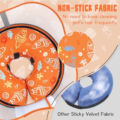 Elevated Inflatable Dog Cone Collar to Stop Licking (Orange / M(Neck 9"-12.5"))