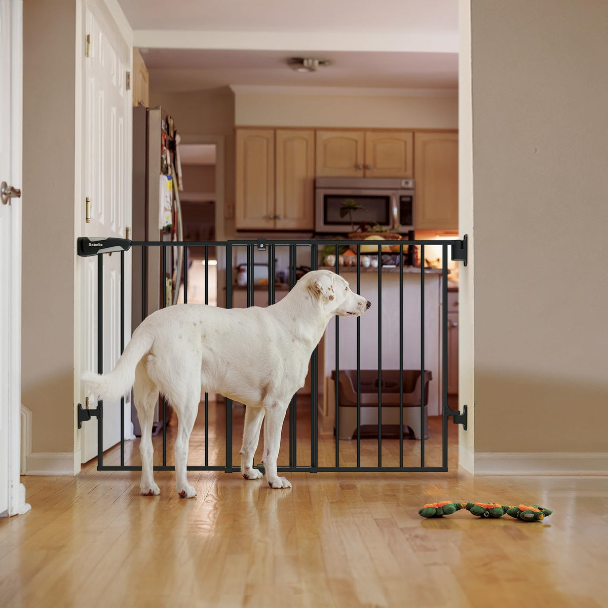 31.5 55" No Bottom Bar Baby Gate Extra Wide (Black / 28" H, 31.5-55" W- Extra Wide)