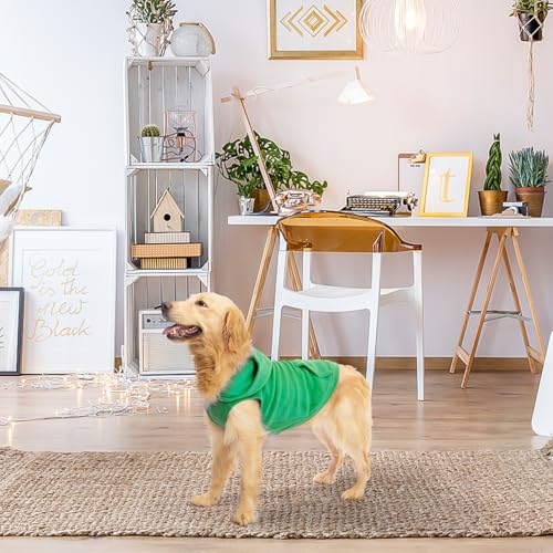 Fleece Dog Hoodie with Pouch (Large / Green)
