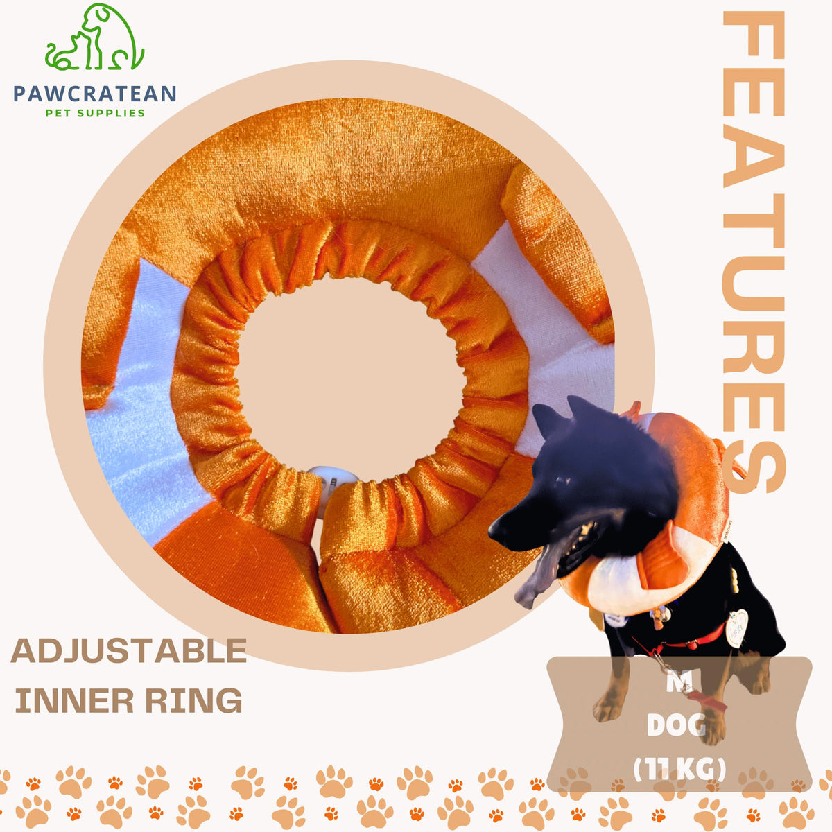 Adjustable Comfy Flower Style Elizabeth Collar for Cats Puppies Soft Recovery Cone Pet Protective Neck Collar (Orange Fish (Open Ring) / Medium)