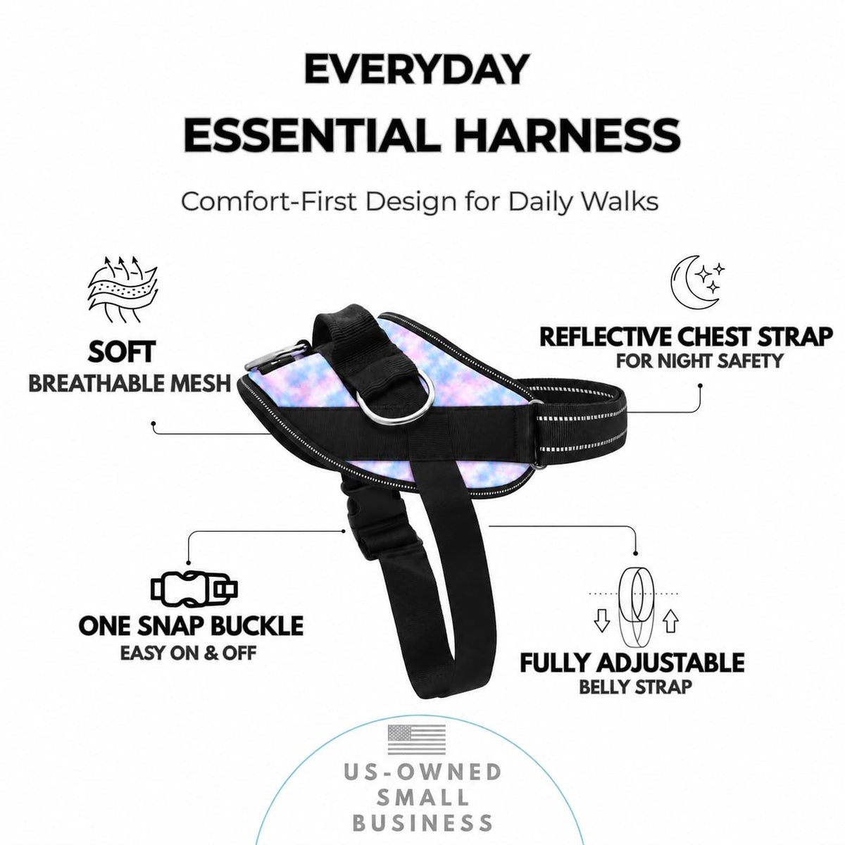 Essential Dog Harness (Cotton Candy / Small)
