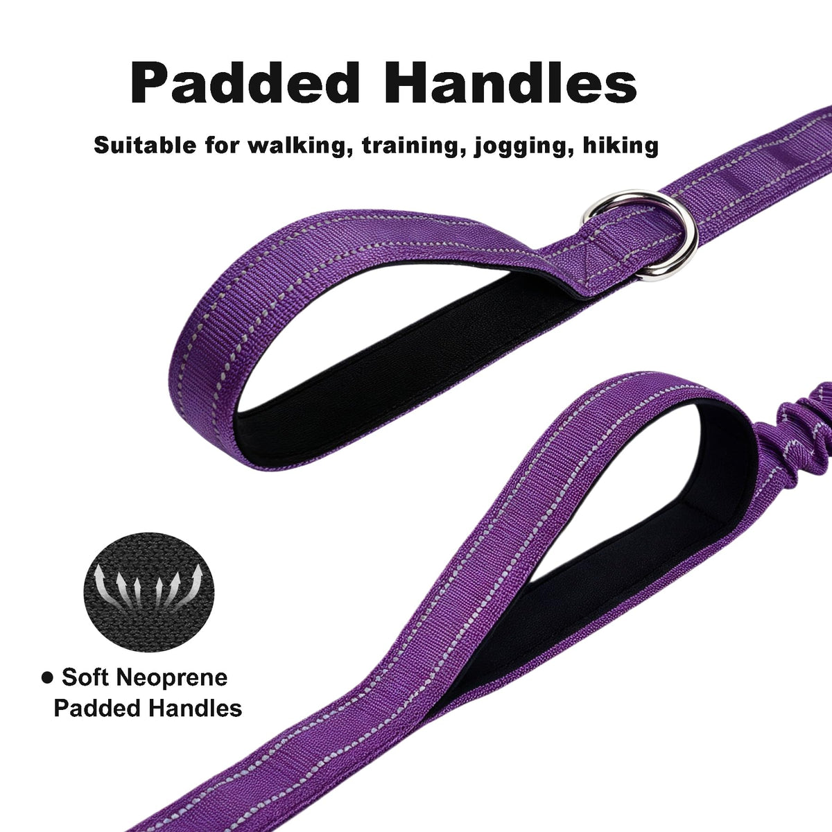 Bungee Dog Leash 5FT (Purple / 5FT-6FT)
