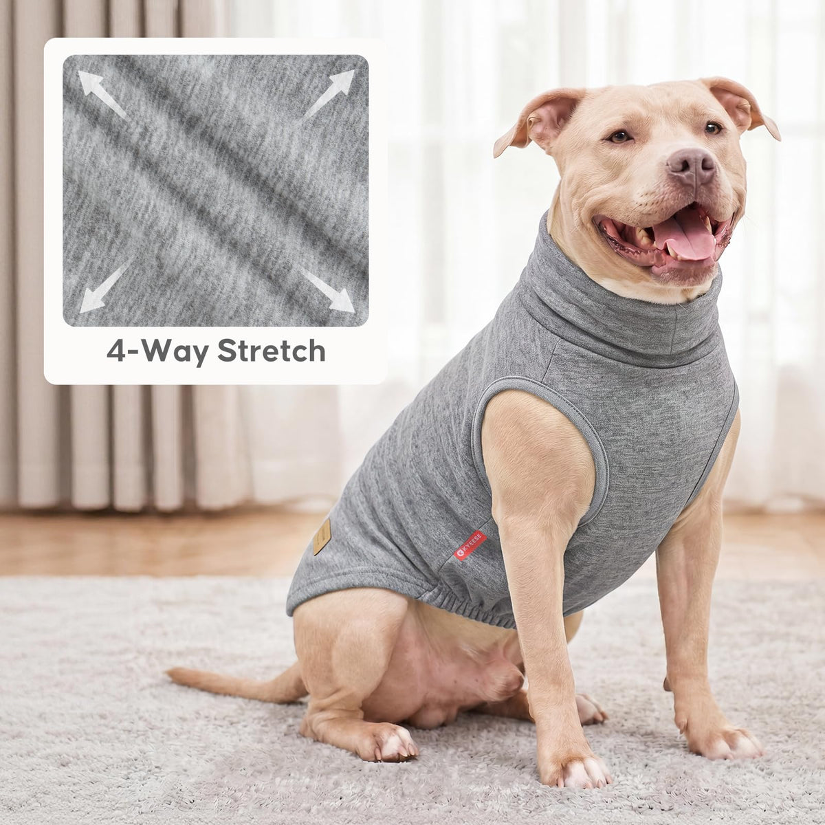 2Pack Dog Sweater Warm Dogs Clothes Stretchy Pet Sweater Large Size Pets Soft Pet Sweatshirt Pullover Turtleneck Pets Coats Dog Sweaters for Large Dogs (XXX-Large (55-75lbs) / 3# Stripe+Grey)