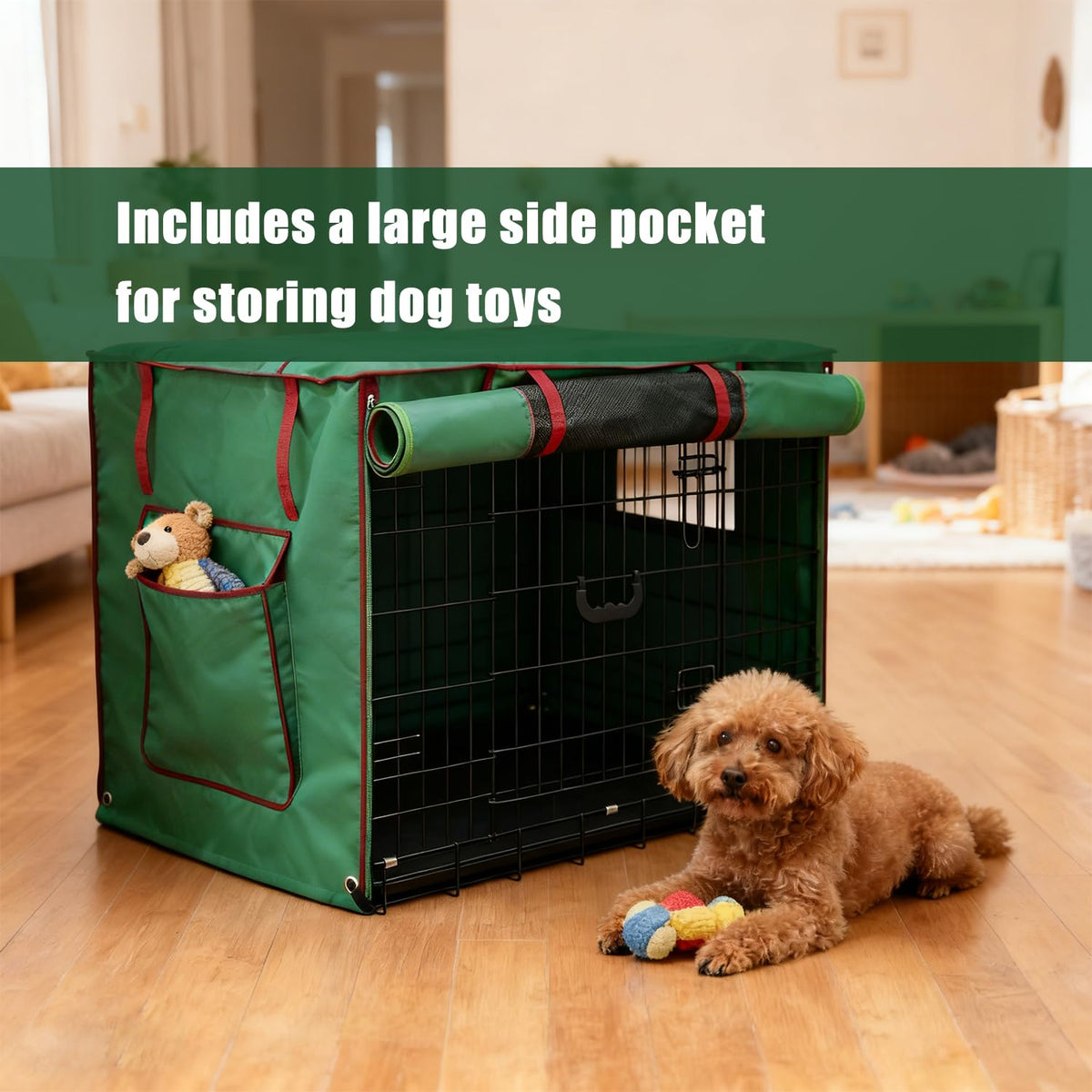 36 Inch Green Dog Crate Cover (36.0"L x 23.0"W x 25.0"H / Green)