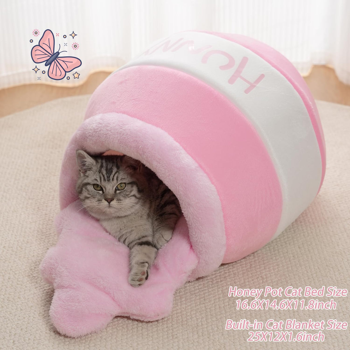 Honey Pot Cat Cave Bed (Pink)
