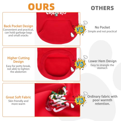Christmas Dog Hoodie for Medium Large Dogs (Christmas Red / X-Large)