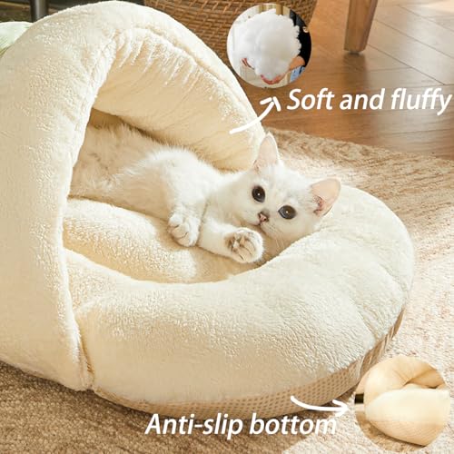 Cat Bed Cat Cave Bed for Indoor Cats and Small Dogs (Medium / Green)