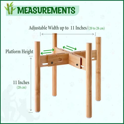 Dog Bowl Stand for Large Dogs (For Large Dogs - 14 inch Height / Bamboo)