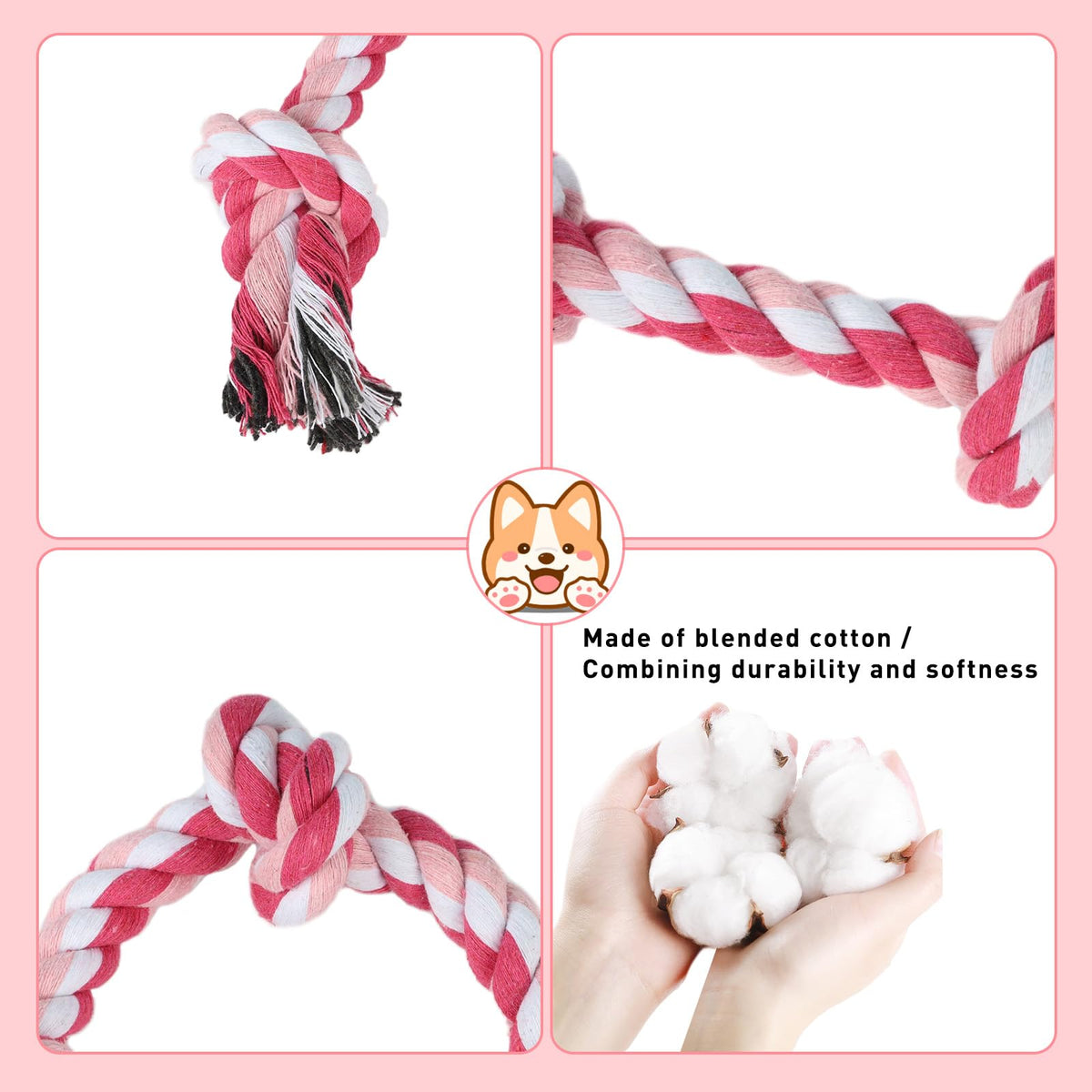Dog Rope Toy 2 (Small / Red & Orange)