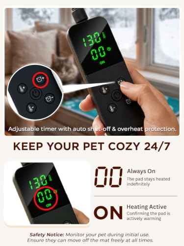 Pet Heating Pad for Cats & Dogs (round 12in / 1 pack green)
