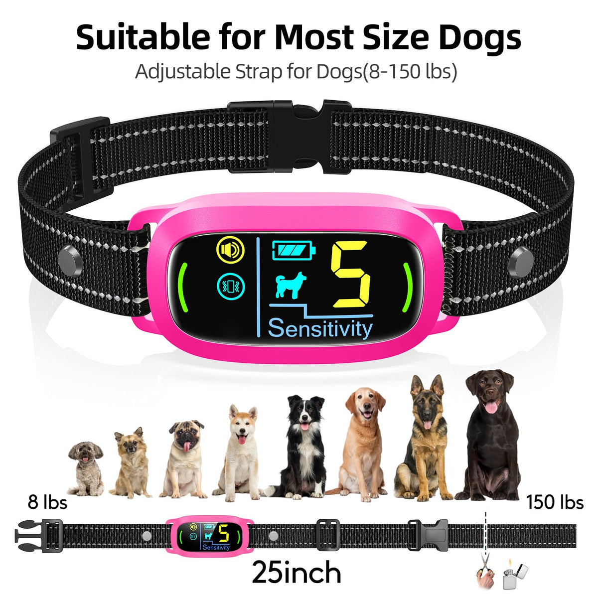 Dog Bark Collar (Hot Pink)
