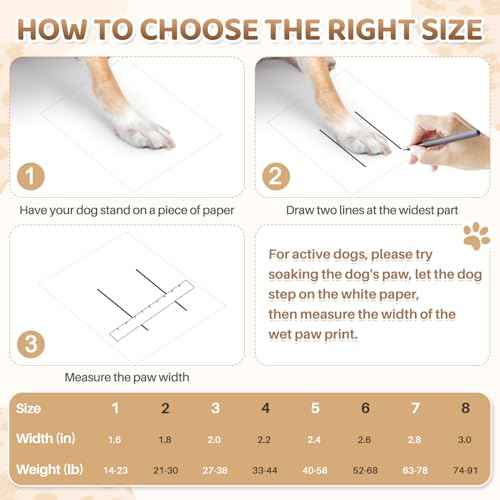 Dog Shoes for Large Small Medium Dogs (Beige / #8 (Width 3.0 inch) for 74-91 lbs)