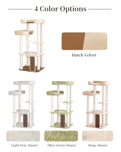 53" Cat Tree Tower for Large Cats (Gray 53'')