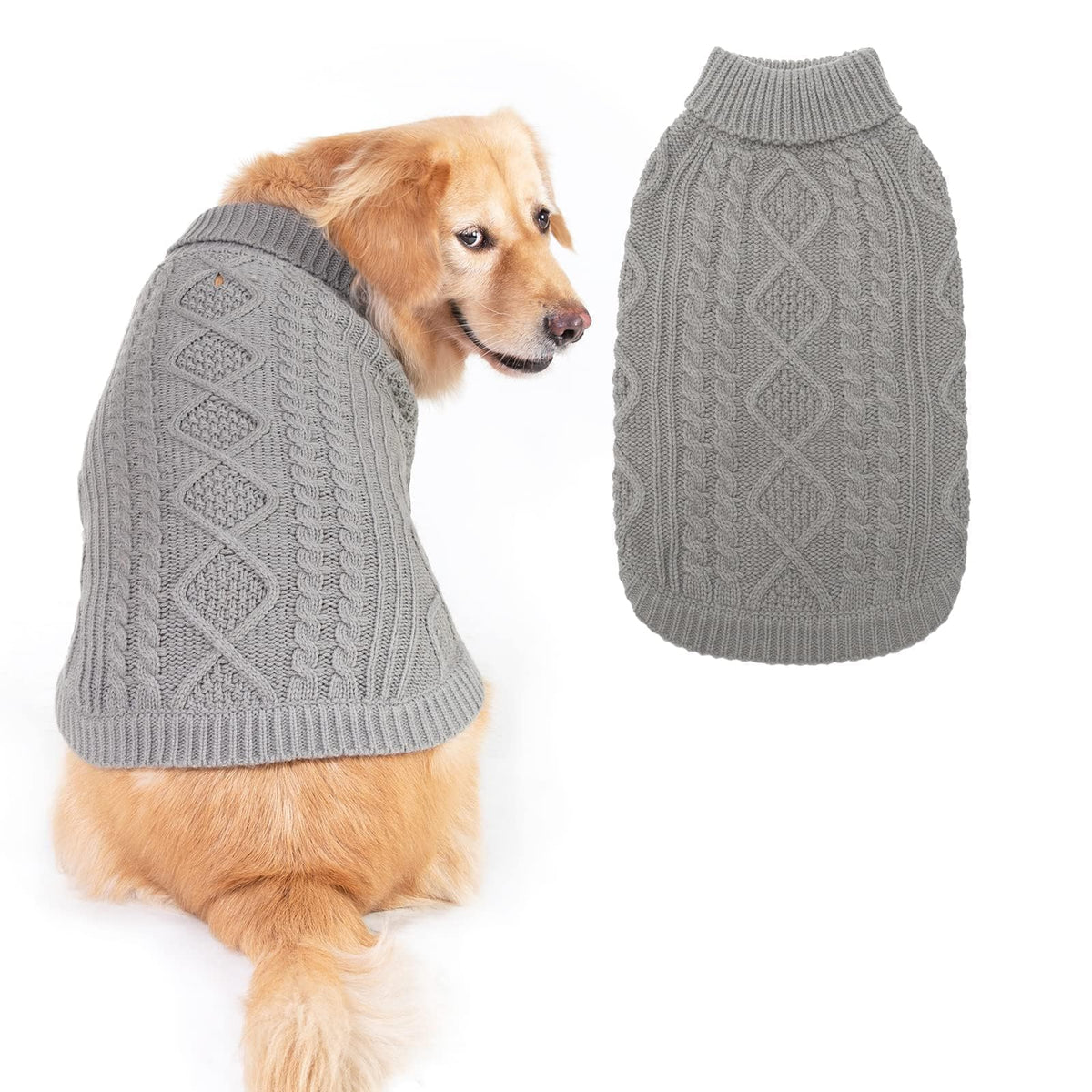 Dog Sweater for Small Medium Dogs (Grey / Small/Medium)