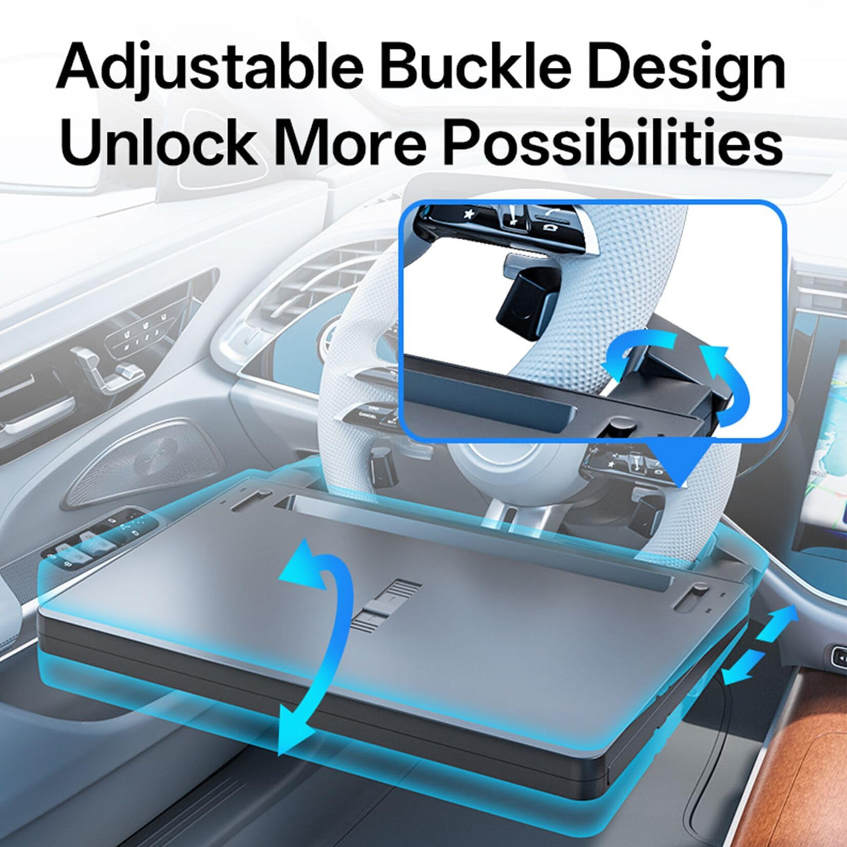 Steering Wheel Tray Desk with Expandable Trays (10.3" *26.2")