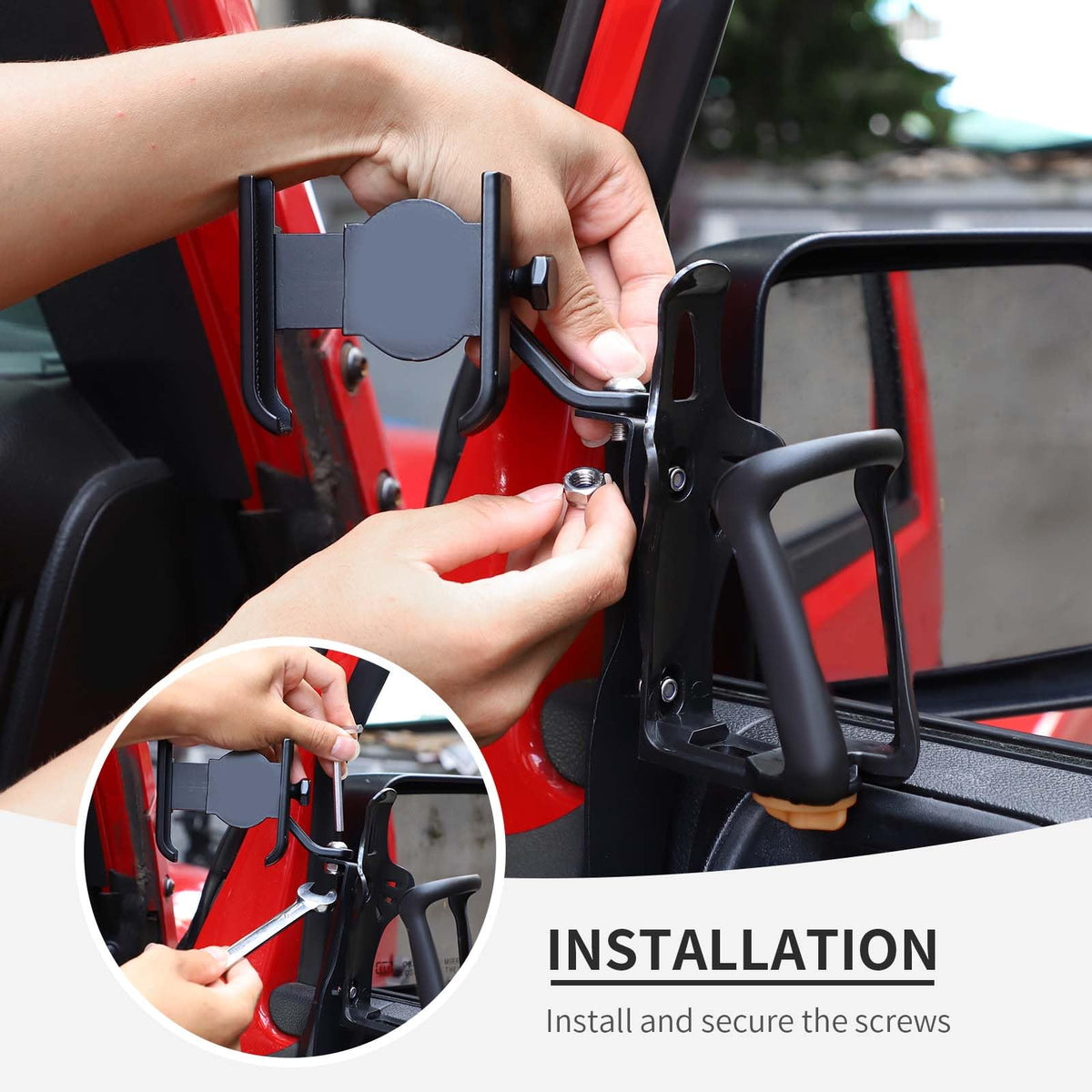 Door Cup Holder Expander Compatible with Jeep Wrangler JK JKU 2011 (Passenger's Side / 11-18)