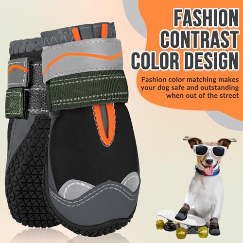 Dog Shoes for Large Small Medium Dogs (Black / #1 (Width 1.6 inch) for 14-23 lbs)
