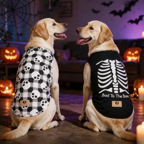 Halloween Dog Shirts for Large Dogs (Halloween Pattern / XX-Large(Chest 28", Back 22"))