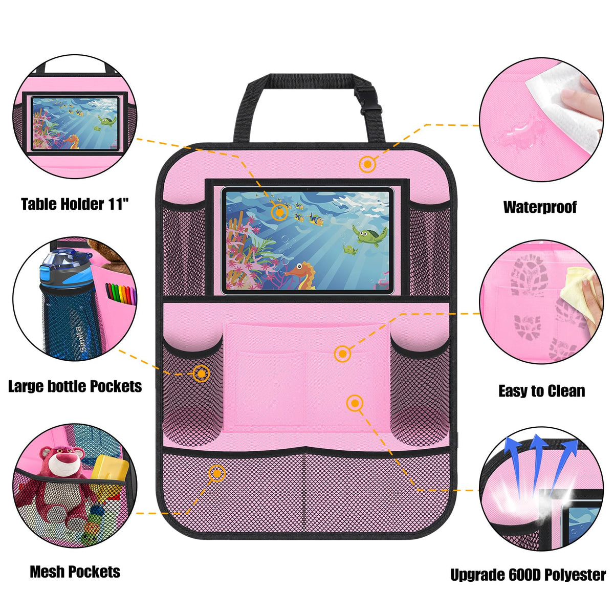 Backseat Car Organizer w (Pink)