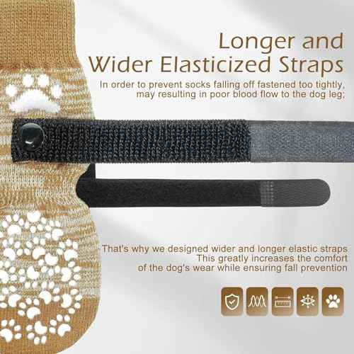 6PCS Anti Slip Dog Socks to Prevent Licking Paws (XX-large (6 Count) / Beige)