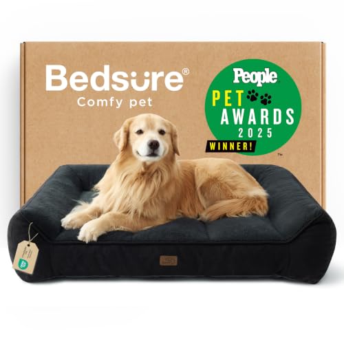 SupportMax® Extra Thick Orthopedic XL Dog Bed for Extra Large Dogs (Black / 48"l X 35"w X 10"th)