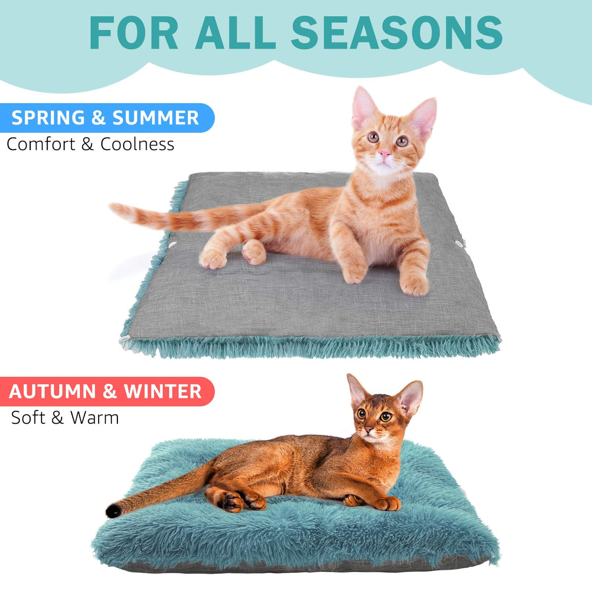 Self Warming Cat Bed (Navy Blue / L: 24"x28")