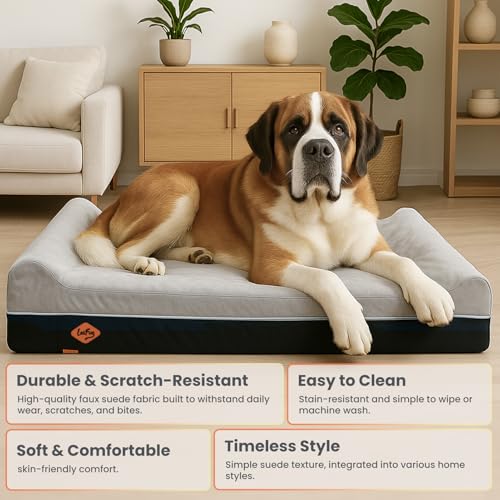 Orthopedic Memory Foam Extra Large Dog Bed Pillow (Extra Large (60"x48"x10") / Slate Gray)