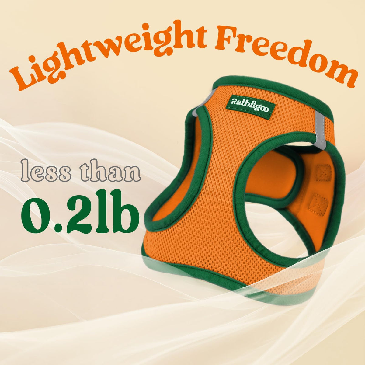 Dog Harness Small Sized and Leash Set (Orange & Dark Green / XXS (Chest: 12.4"-14.2"))