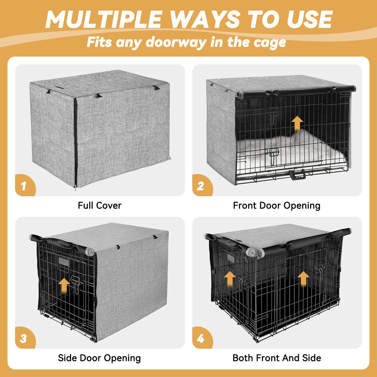 Dog Crate Cover (24.0"L x 18.0"W x 19.3"H / Grey)