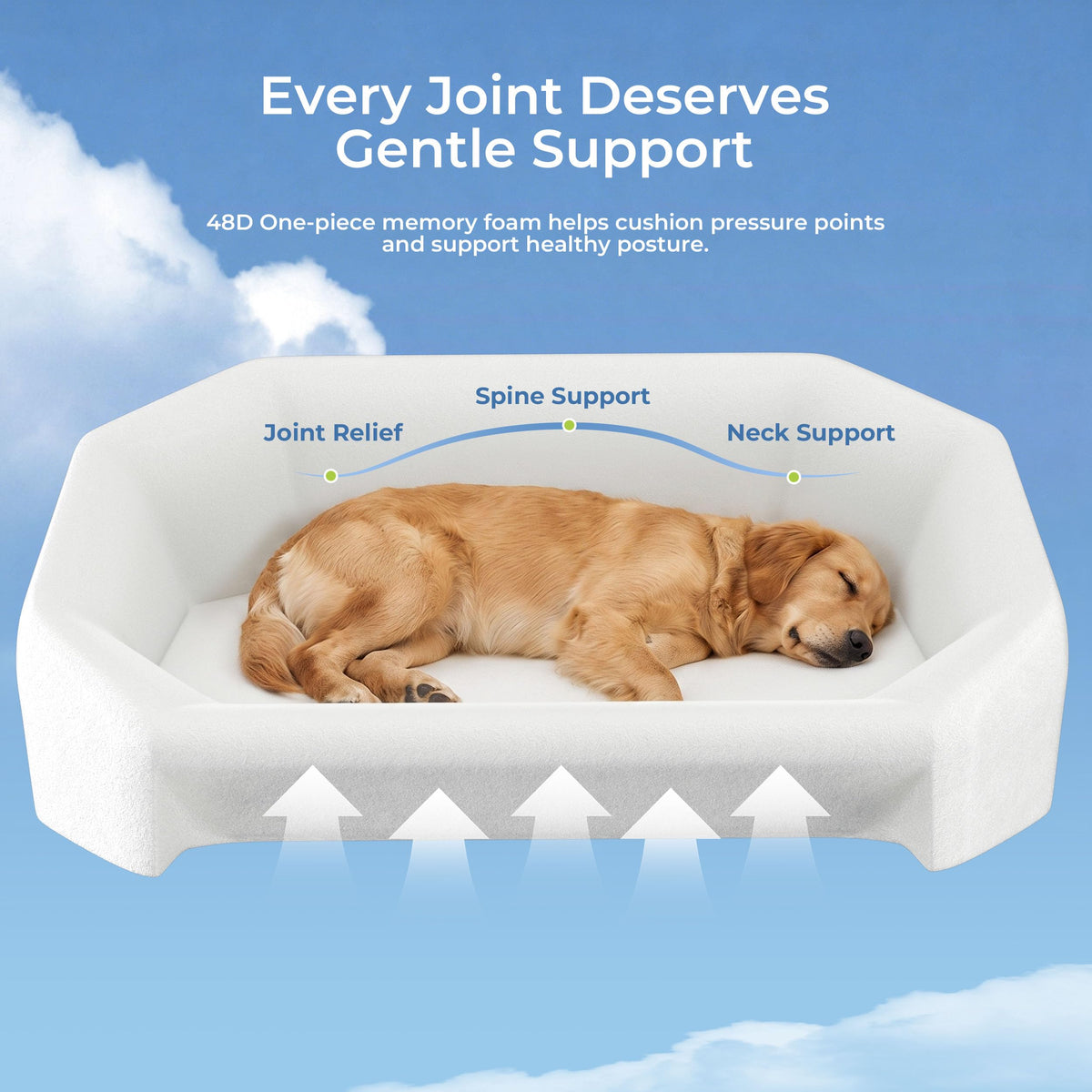 Dog Bed for Large Sized Dog (Leather-Dark Gray-Light Gray / 42"L x 30"W x 14.6"Th)