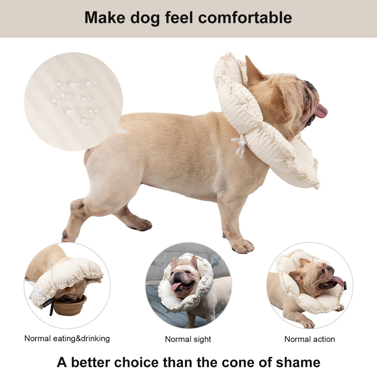 Dog Cone Collar Stress (XL-WideNeck / White)